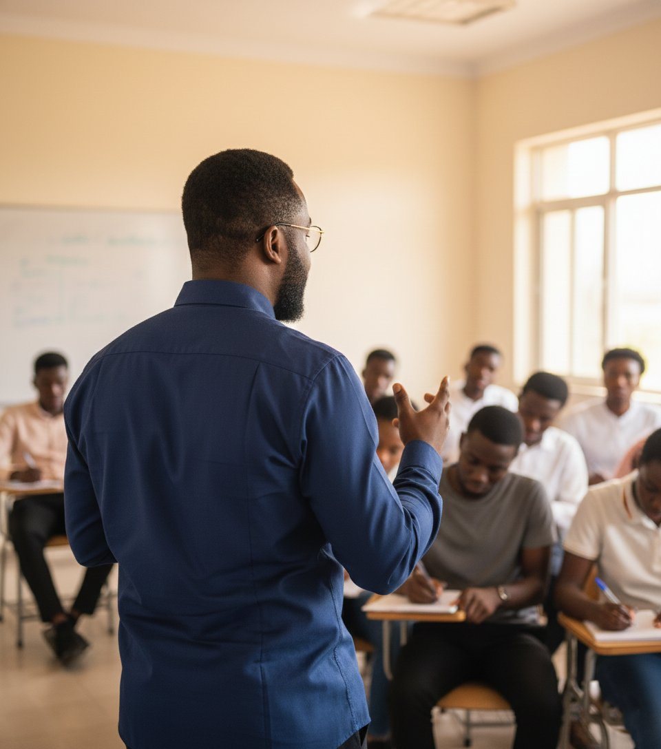 Martinien Afangbedji teaching translation students